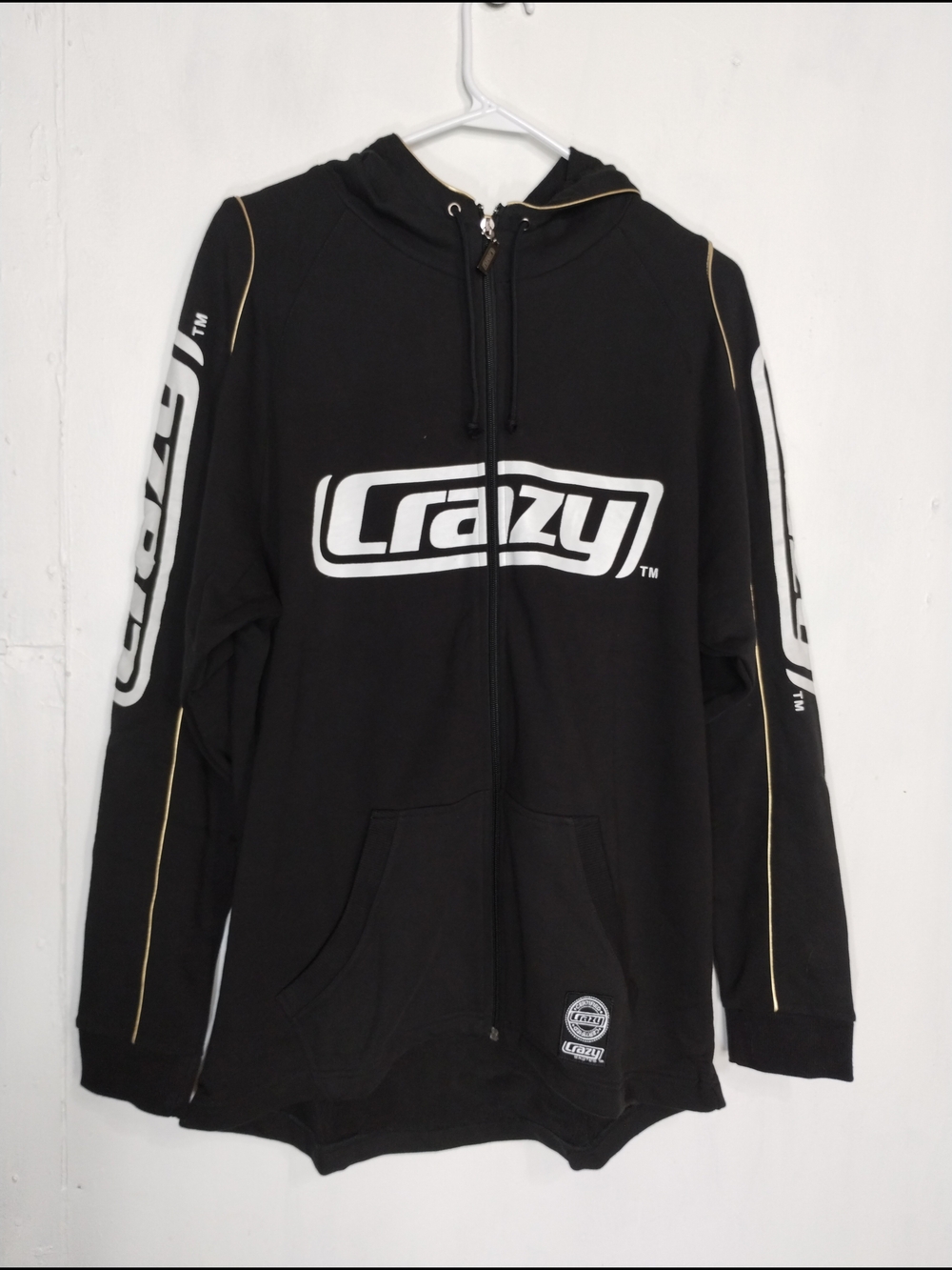 Crazy 8 Black Hoodie Jacket with White Logo